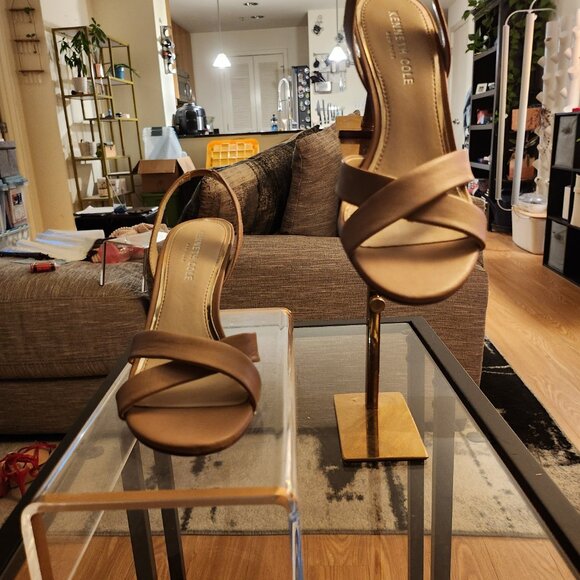 Kenneth Cole Nude Leather Strappy High Heel Sandal - Picture 3 of 5